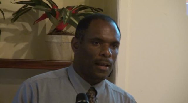 : Permanent Secretary in the Ministry of Finance in the Nevis Island Administration Colin Dore, delivering remarks at the opening ceremony of a workshop organised by the Nevis Financial Services Regulatory and Supervision Department in conjunction with the Ministry of Finance and the National FATCA Committee, for industry providers at the Mount Nevis Hotel on July 07, 2015